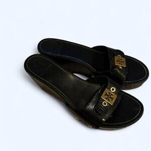 Black platform tory burch
